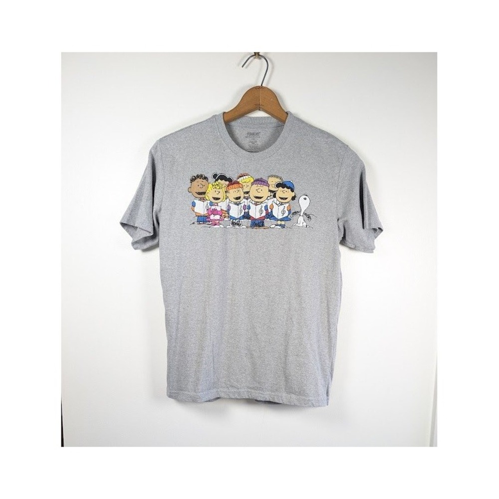 Peanuts Christmas‎ Carolers Graphic T-Shirt Size Large Snoopy Charlie Brown Lucy